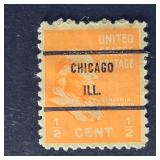 US Stamp 1938 1/2c Franklin Precancel Chicago ILL