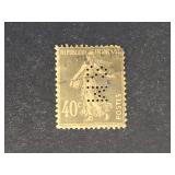 France Stamp 1927 Sower Perfin