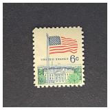 US Stamp 1968 6c Flag & White House