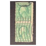 US Stamp 1917 Washington 1c Pair Green