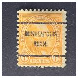 US Stamps 1927 Garfield Precancel Minneapolis Minn