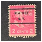 US Stamp 1938 2c Adams Precancel New York NY