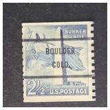US Stamp 1959 Bunker Hill Precancel Coil Boulder C