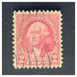US Stamp 1932 Washington 2c Carmine Rose