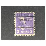 US Stamp 1938 3c Jefferson Precancel New York NY