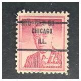 US Stamp 1956 Wilson 7c Precancel Chicago Ill
