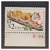 US Stamp 1990 Flora & Fauna Series: Bobcat $2