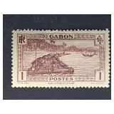 Gabon stamp 1932 Timber Raft