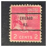 US Stamp 1938 2c Adams Precancel Chicago ILL