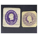 US Stamps Washington purple embossed squares