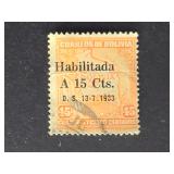 Bolivia Stamp 1933 Coat of Arms Habilitada Overpri