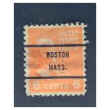 US Stamp 1938 Adams Precancel Boston Mass