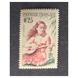 French Polynesia 1958 Polynesians Guitar Girl