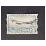 France Stamp 1965 Air Mail Mystere 20 Plane