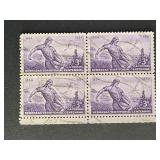 US Stamps 1954 3c Nebraska Territory Block