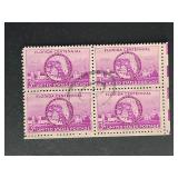 US Stamps 1945 3c Florida Statehood Block