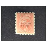 Lundy Island Puffin Stamp 1953 Coronation 1/2p