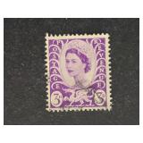 Wales Stamp 1958 3d Queen Elizabeth II