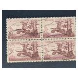 US Stamps 1956 3c Wild Turkey Block