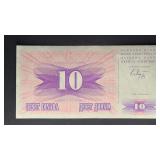 Bosnia Herzegovina Banknote 1992 10 Dinara