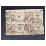 US Stamps 1950 3c Boy Scouts of America Block