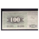 Bosnia Herzegovina Banknote 1992 100 Dinara