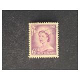 New Zealand Stamp 1955 6d Purple QEII