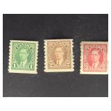 Canada Stamp 1938 King George Coils Set