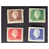 Canada Stamps 1963 Official QE II 'Cameo' Portrait