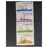 Canada Stamps 1976 Inland Vessels Vertical Strip