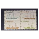 Canada Stamps 1975 Coastal Vessels 8ï¿½ Block