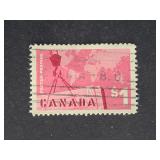 Canada Stamp 1963 Crane and Map $1
