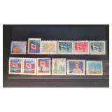 Canada Stamps Mixed Flags Parliament Lot