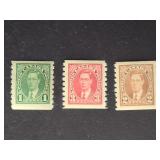 Canada Stamps 1937 King George VI Coil Set