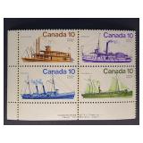 Canada Stamps 1976 Inland Vessels 4 x 10ï¿½ Block