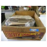 Old Wood Advertsisng Crate with Paper Items