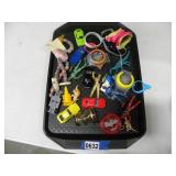 Tray Lot Toy Cars, YoYo, Action Figures