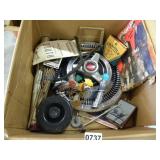 Box Lot Car Parts, Paper, Dog Tags