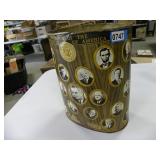 Old Metal Presdient Trash Can