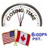USA /CANADA - AUCTION CLOSING TIME 12/13 - 6:00PM