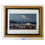 Vintage ï¿½Horse Raceï¿½ Framed Photo 16in x 13.5 in