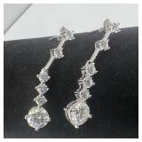 18K 6 Stones Diamond Earrings