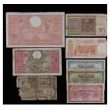 Lot, 8 Foreign Vintage Banknotes (Belgium & France