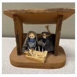 Sm. Wooden Nativity/Stable (1