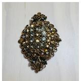Champagne colored Gemstone Cluster Brooch