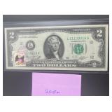 1976 $2 Dollar Bill Low Serial Numbers - Excellent