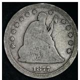 1877-CC Liberty Seated Silver Quarter