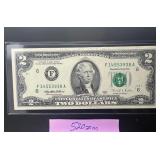 1976 $2 Dollar Bill Low Serial Numbers - Excellent