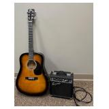 Set Vintage Cleca Guitar w/ Squier SP-10 Amplifier