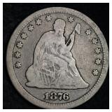 1876-CC Liberty Seated Quarter